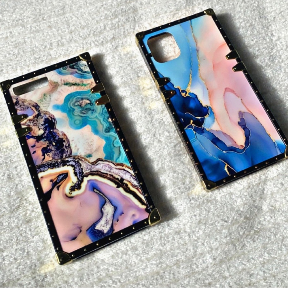 Girly Square Marble iPhone 11 and iPhone 8 Plus Case